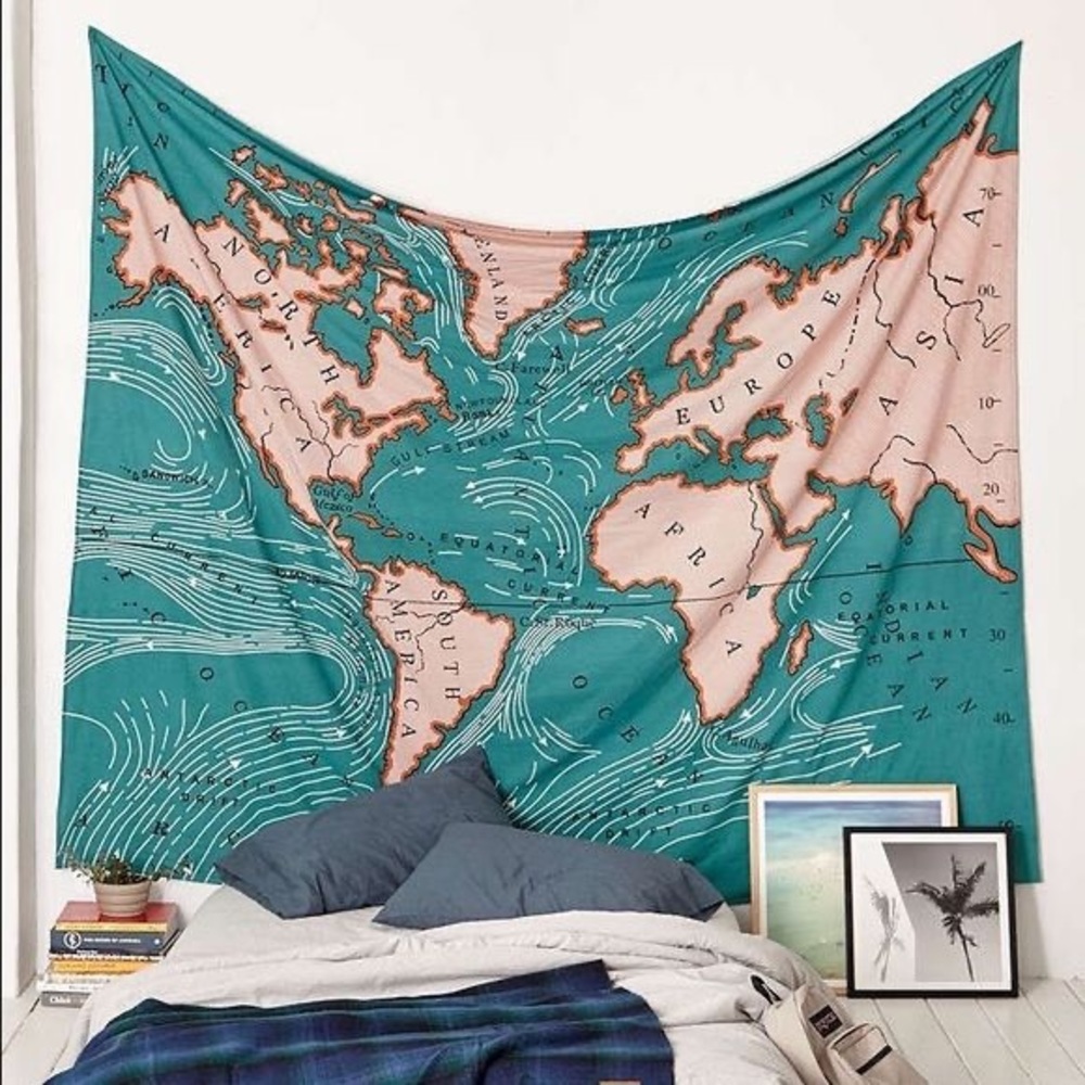 Urban Outfitters Map Tapestry